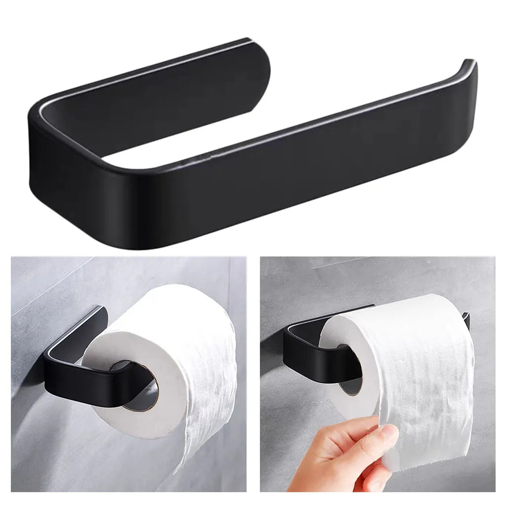Bathroom Towel Holder White Without Drilling Bathroom Black Towel Rack Self-Adhesive Bathroom Towel Rack Towel  hand-towel rack Beauty World Shop