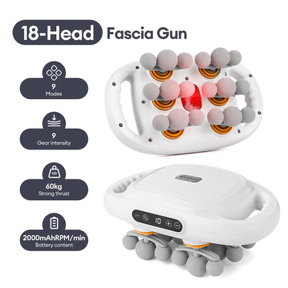 42-Heads Fascia Gun High-Frequency Vibration Body Massage Gun Back and Waist Massager Neck Shoulder Massager Muscle masajeador Beauty World Shop