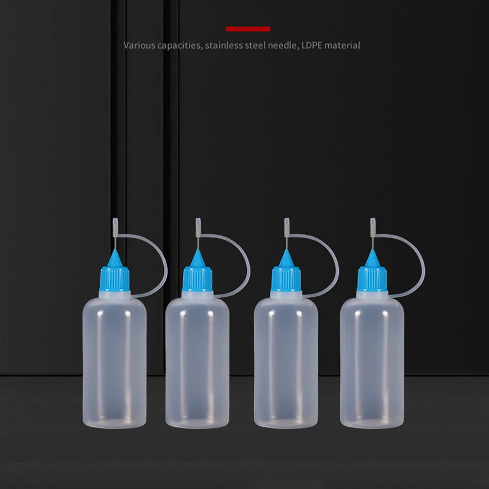 5ml 10ml 20ml 30ml 100ml 120ml PE Plastic Squeezable Tip Applicator Bottle Refillable Dropper with Needle Tip Caps Oil Bottles Beauty World Shop