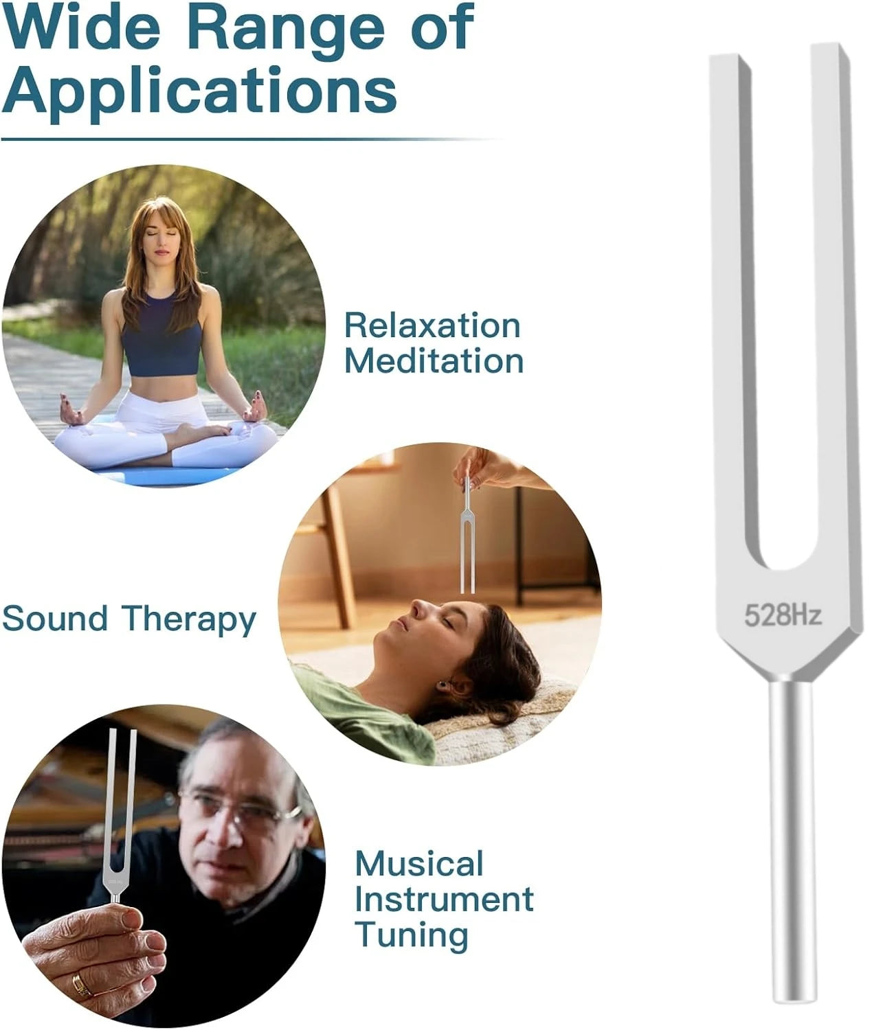 Miwayer Tuning Fork 528 Hz with Silicone Hammer and Cleaning Cloth Perfect Healing Musical Instrument for Stress Alleviation Beauty World Shop