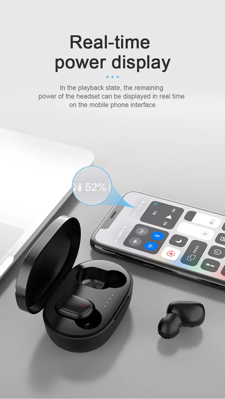 Original A6S TWS Headset Wireless Earphones Bluetooth Headphones Sport Stereo Fone Bluetooth Earbuds for Xiaomi Huawei iPhone Beauty Fashion