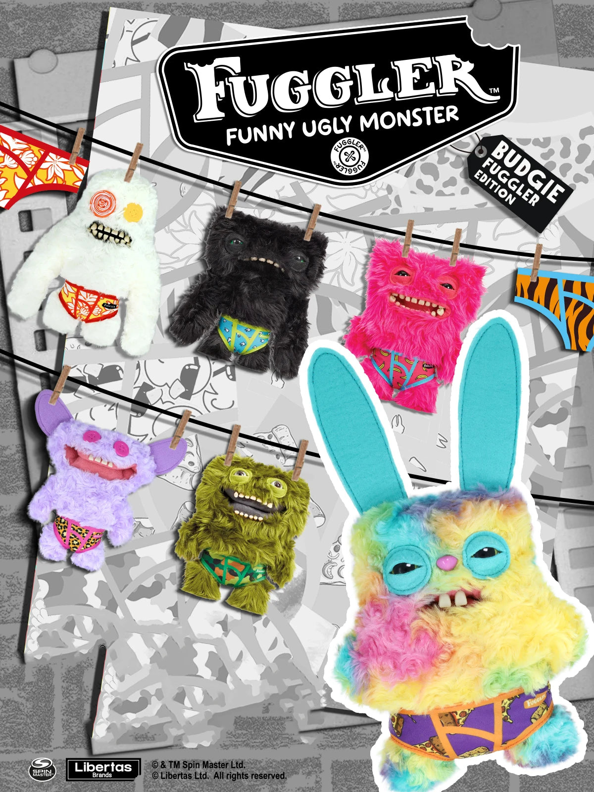 23CM Fuggler Hairy Fuggs Love Ugly Monster Plushies Toys Alien Kawaii Stuffed Animal Funny Vacay Vibes Underwear Series Dolls Beauty World Shop
