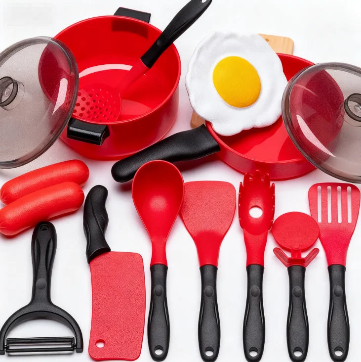 Set For Kids Girl Cooking Kitchen Toys Baby Cutting Fruit Cooking Kitchen Utensils Children's Simulation Education Pretend Play Beauty World Shop