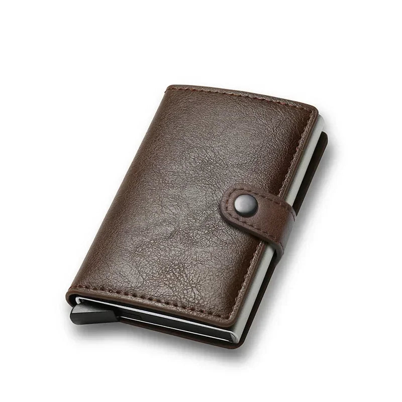 Rfid Credit Card Holder Men Wallets Luxury Small Smart Wallet Metal Business Mini Cardholder Case Women Minimalist Walet for Men Beauty World Shop