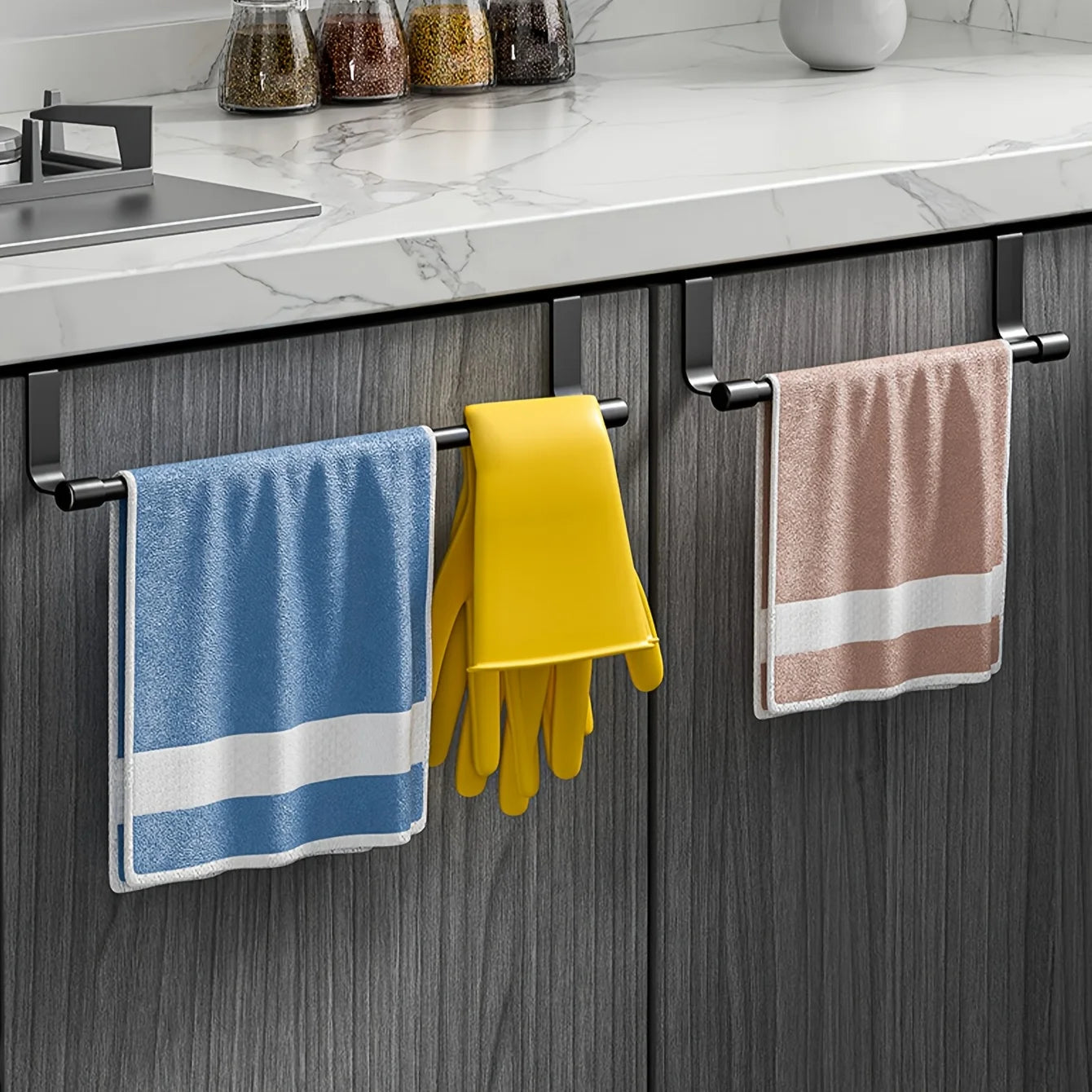 Wall Mounted Kitchen Cabinet Towel Rack - A Space Saving Cloth Rack Suitable for Homes and Bathrooms,No Drilling Required Beauty World Shop