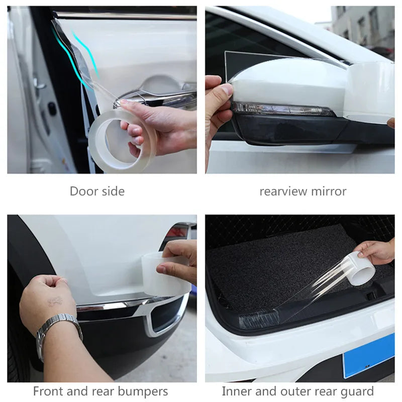 Car Stickers Door Sill Protector Universal Car Door Edge Sticker Anti Scratch Car Bumper Protection Film Car-Styling Accessories Beauty World Shop
