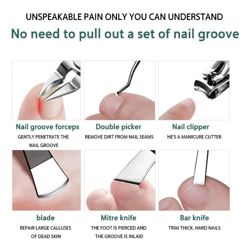 Nail Clipper Set for Paronychia Home Pedicure Tool Portable MEN'S High-grade Manicure Knife Dead Skin Scissors Beauty World Shop