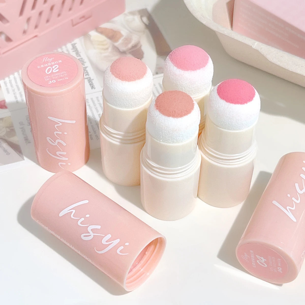HISYI Yunrou Soft Fog Blush Stick - Energetic and Bouncy, Korean Style, Brightening, Dual-Use for Lips and Cheeks Beauty World Shop