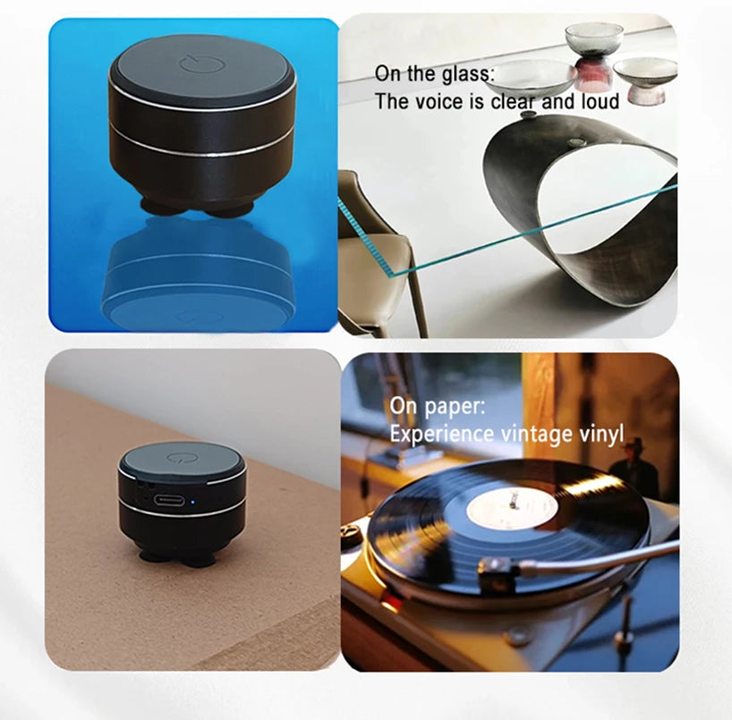 Bone Conduction Wireless Speaker - Sucker Mount, TWS Hi-Fi Sound Enhanced Bass, Wearable Loop, Resonance Features Dynamic Audio Beauty World Shop