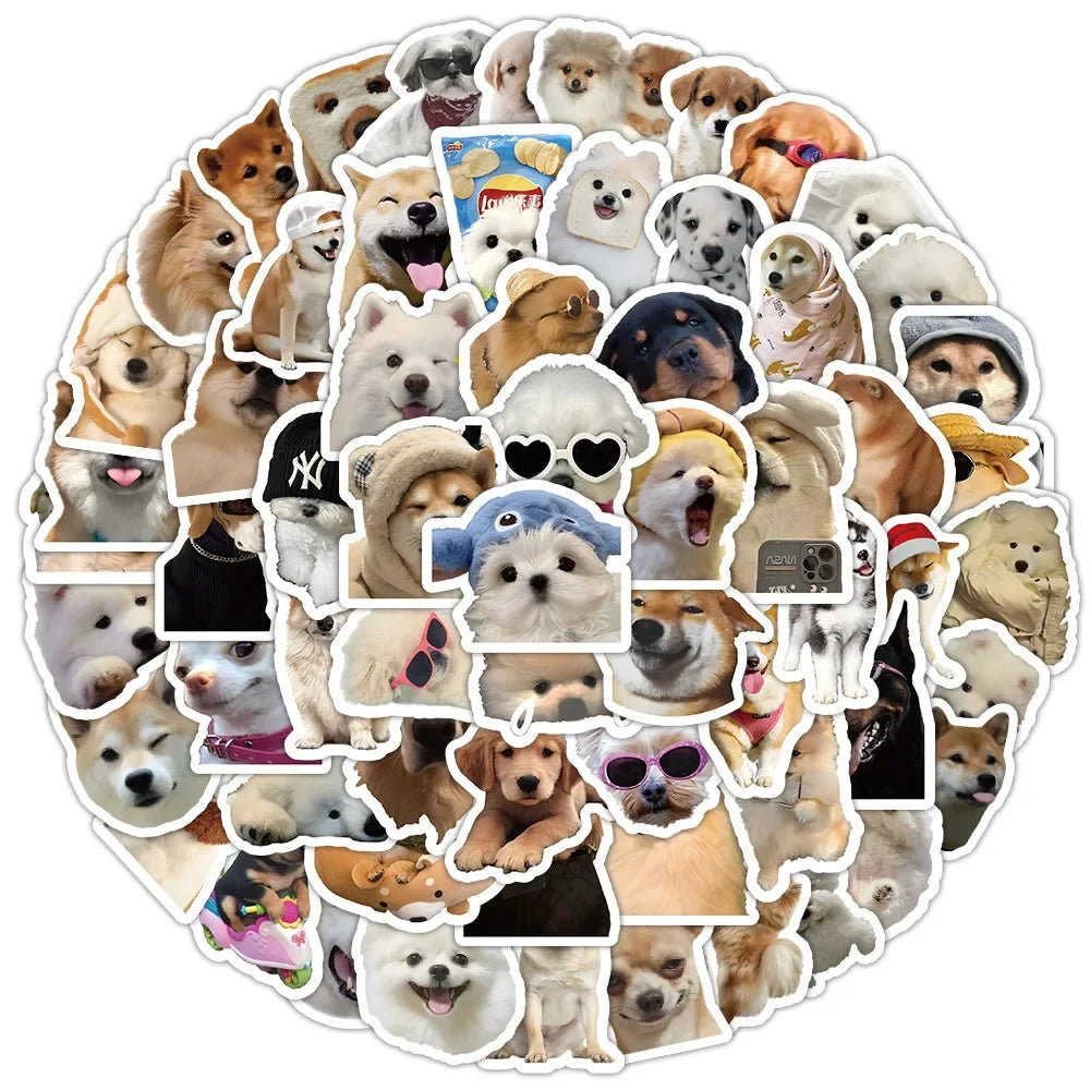 10/50/100pcs Funny Dog Stickers Cartoon Cute Decals Toy Stationery Guitar Phone Bicycle Laptop Luggage Car Graffiti Kids Sticker Beauty World Shop