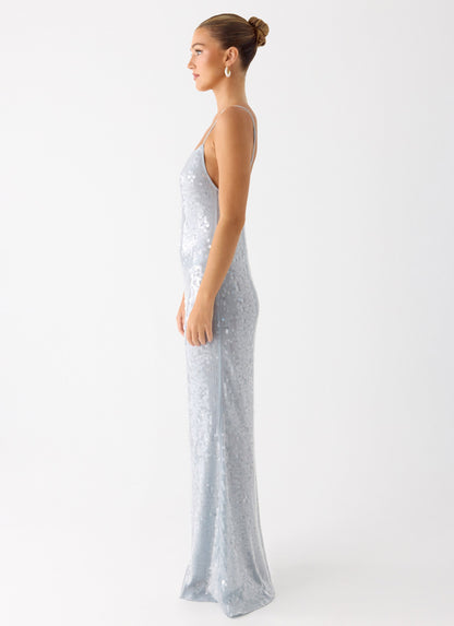 Solo Sequin Maxi Dress - Misty Blue Peppermayo Exclusive