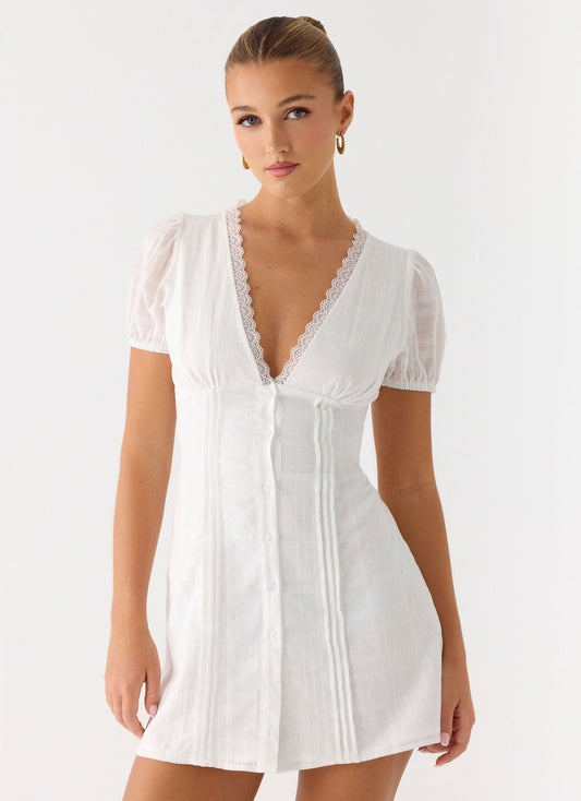 Sweet Lullaby Mini Dress - White Peppermayo Exclusive