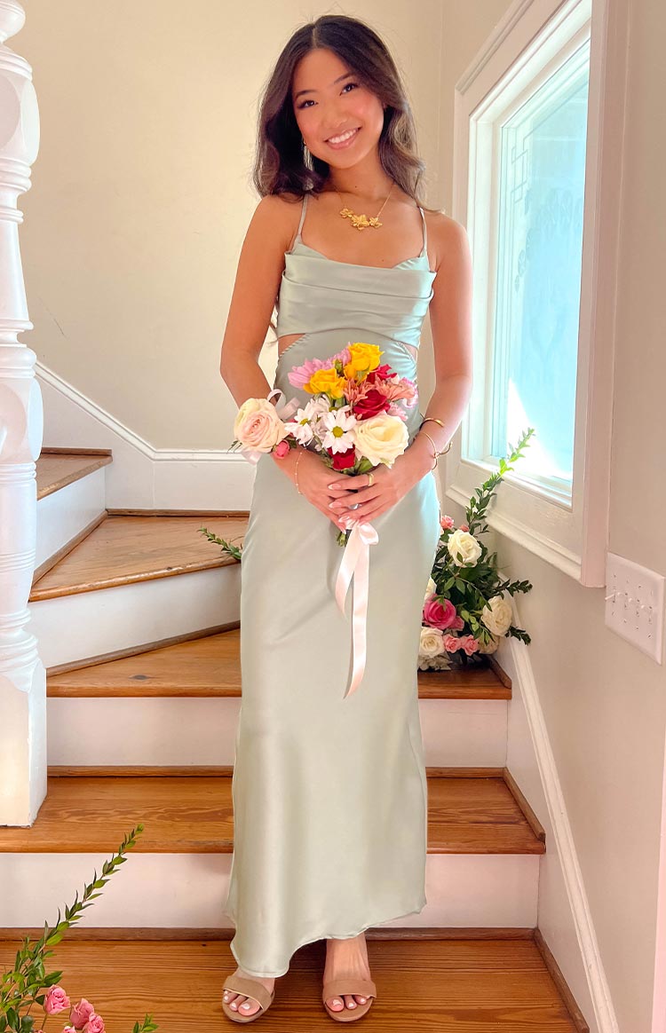 Taleah Cut Out Maxi Dress Sage BB Exclusive