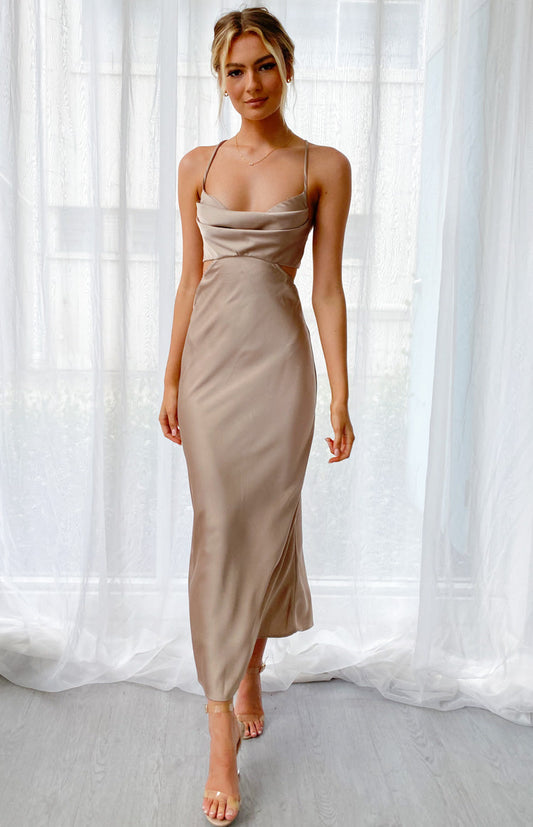 Taleah Cut Out Maxi Dress Mocha BB Exclusive