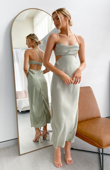 Taleah Cut Out Maxi Dress Sage BB Exclusive