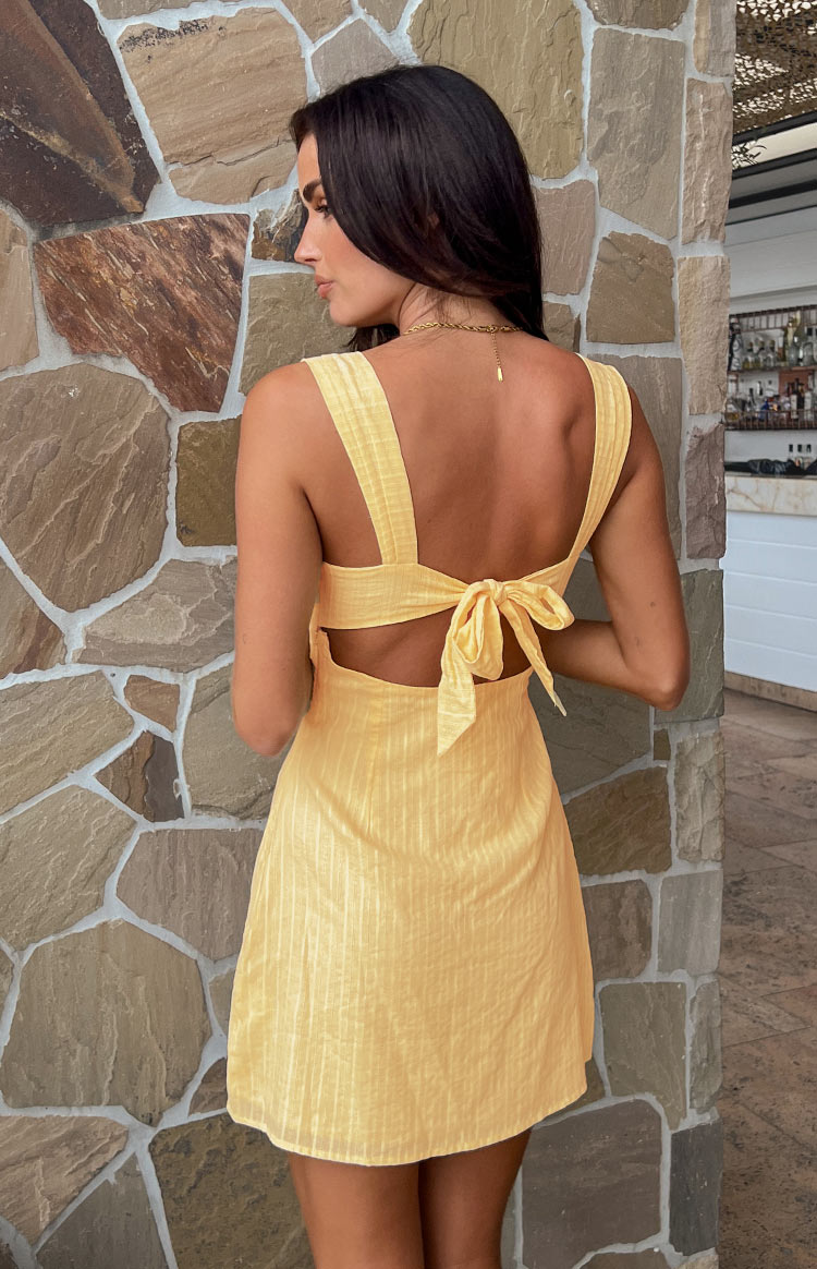 Taylor Yellow Tie Back Mini Dress BB Exclusive