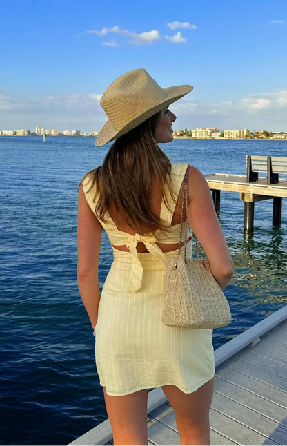 Taylor Yellow Tie Back Mini Dress BB Exclusive