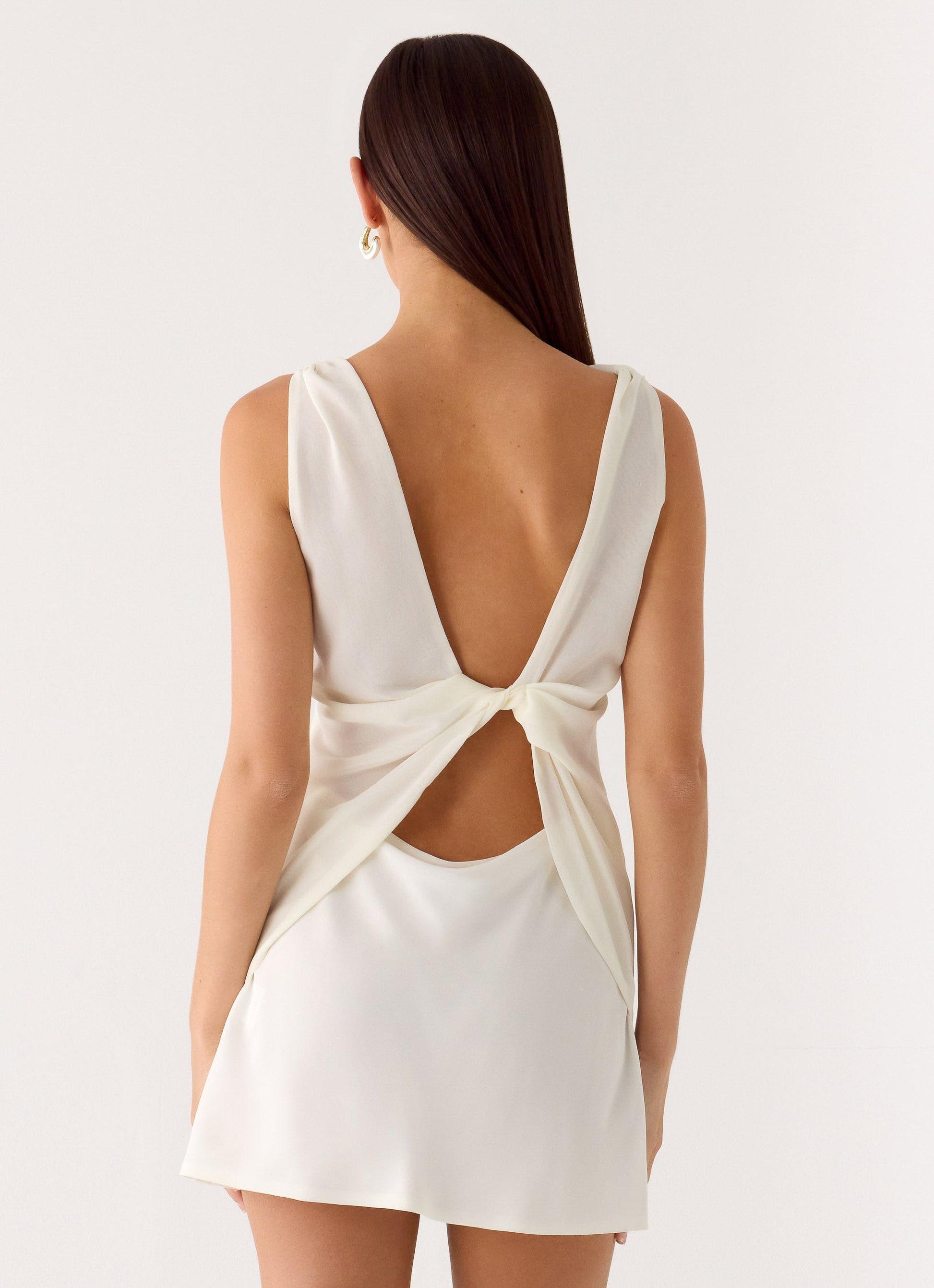 Tuscan Glow Chiffon Mini Dress - Ivory Peppermayo Exclusive