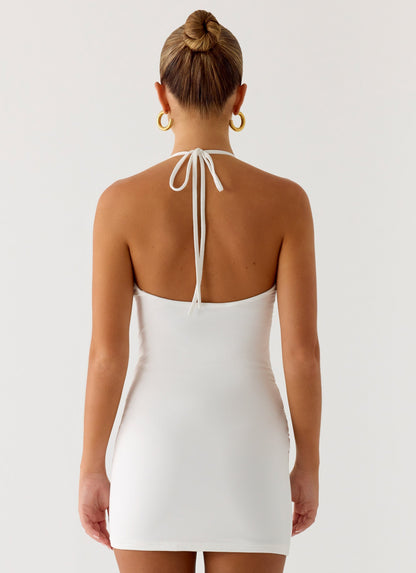 Undo Halter Mini Dress - White Peppermayo Exclusive