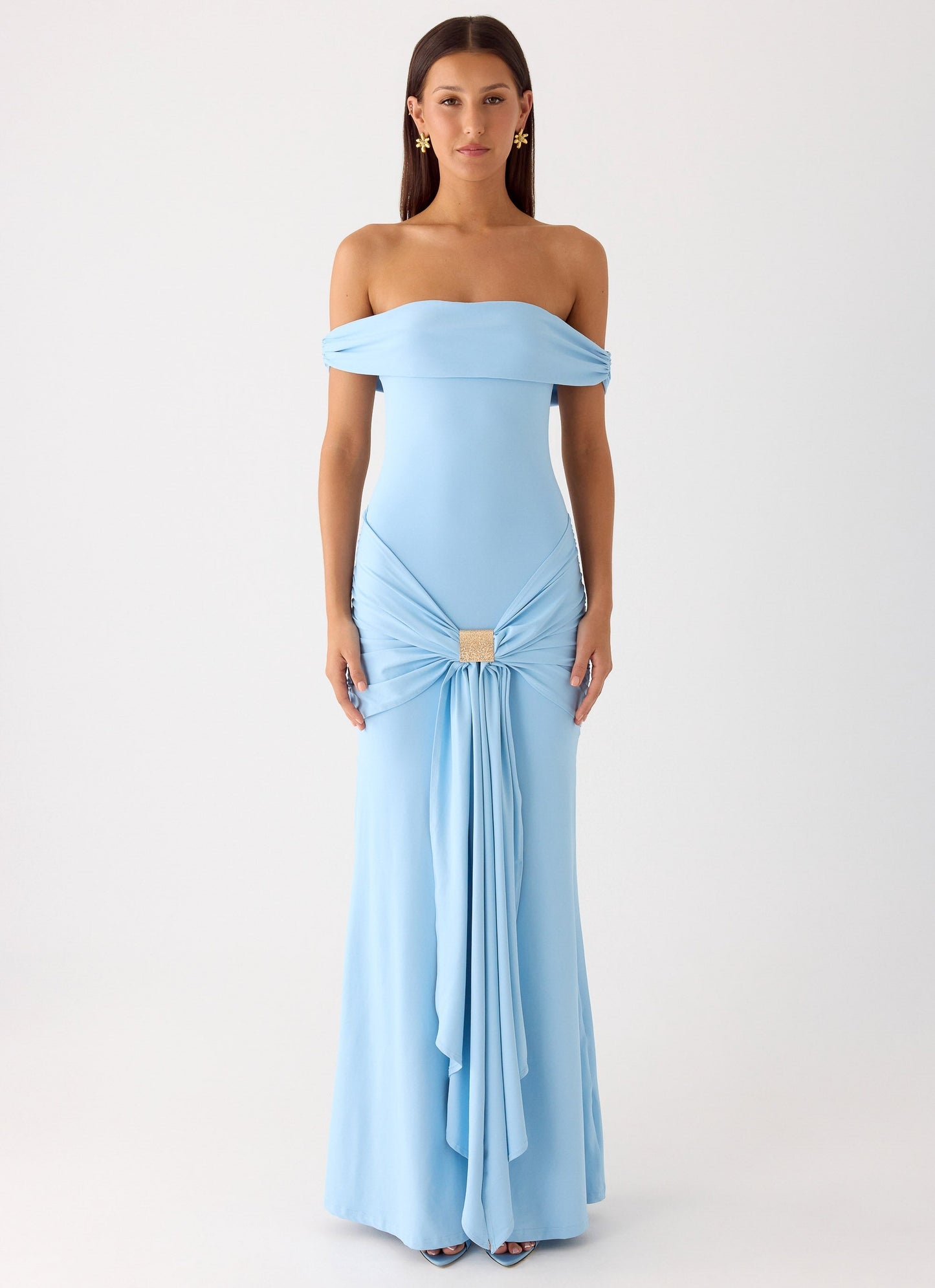 Vee Bardot Maxi Dress - Blue Peppermayo Exclusive