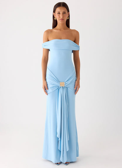 Vee Bardot Maxi Dress - Blue Peppermayo Exclusive