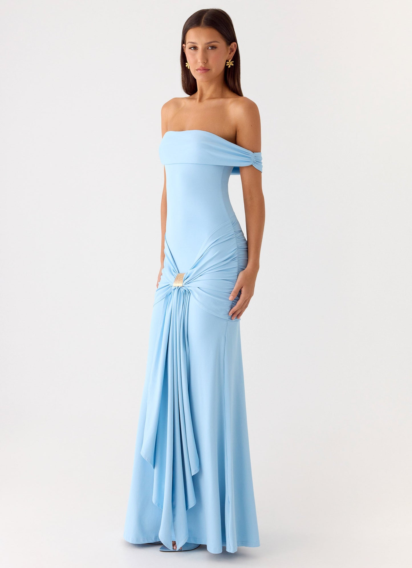Vee Bardot Maxi Dress - Blue Peppermayo Exclusive