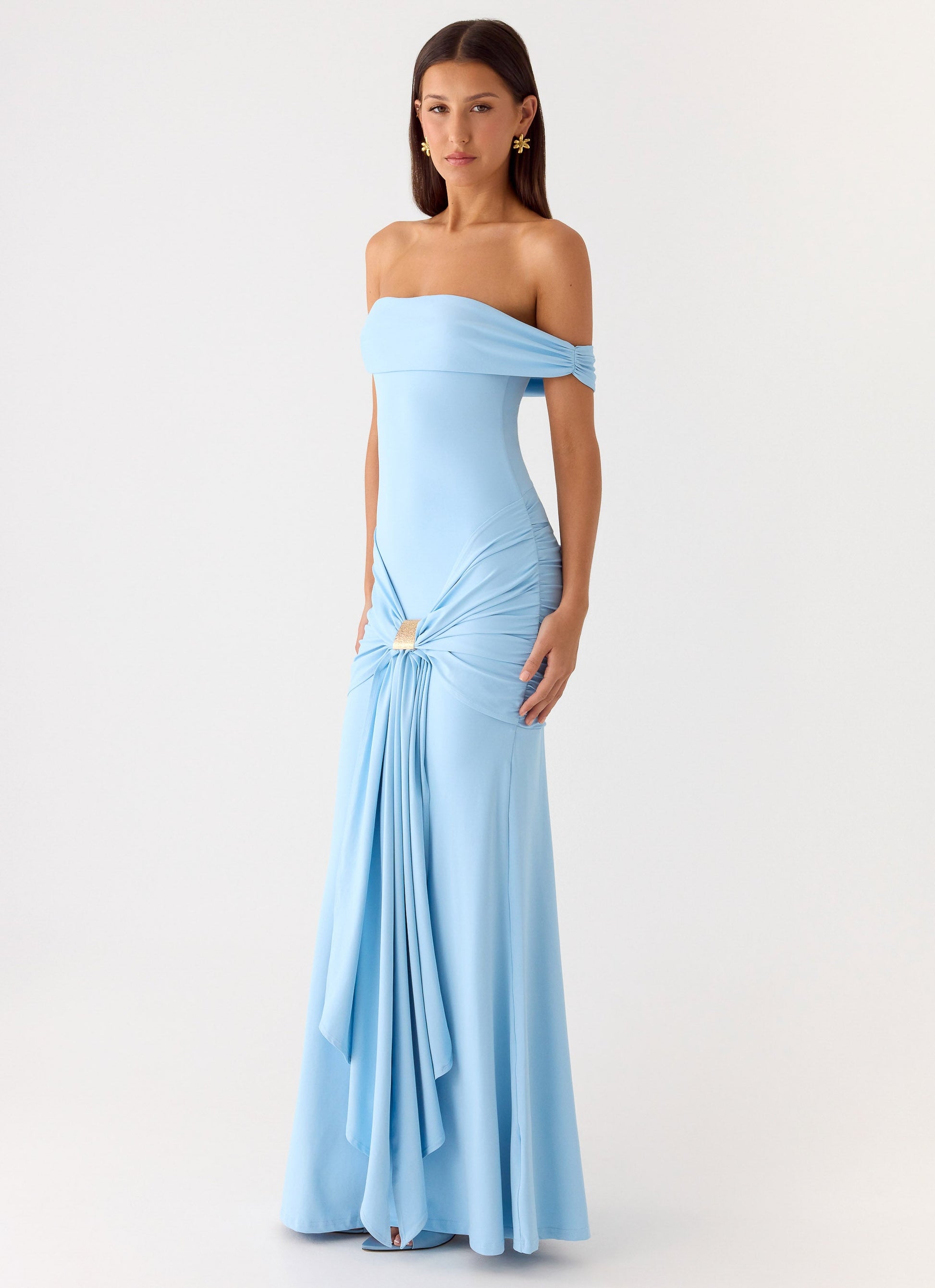 Vee Bardot Maxi Dress - Blue Peppermayo Exclusive
