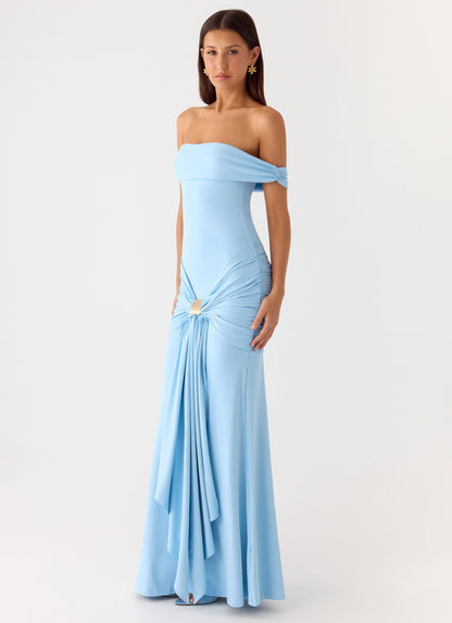 Vee Bardot Maxi Dress - Blue Peppermayo Exclusive
