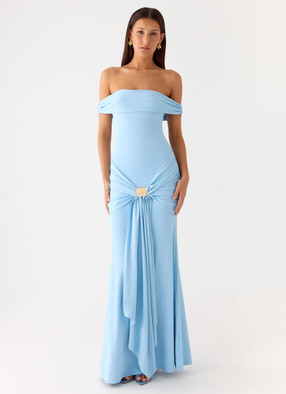 Vee Bardot Maxi Dress - Blue Peppermayo Exclusive
