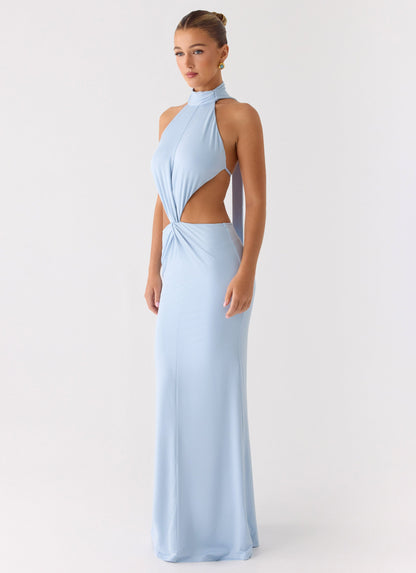 Warning Signs Maxi Dress - Blue Peppermayo Exclusive