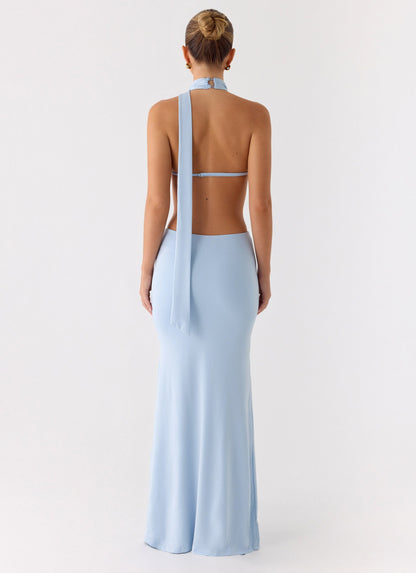 Warning Signs Maxi Dress - Blue Peppermayo Exclusive