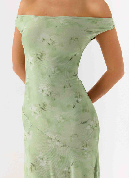 Wasting Time Maxi Dress - Blurred Lime Peppermayo Exclusive