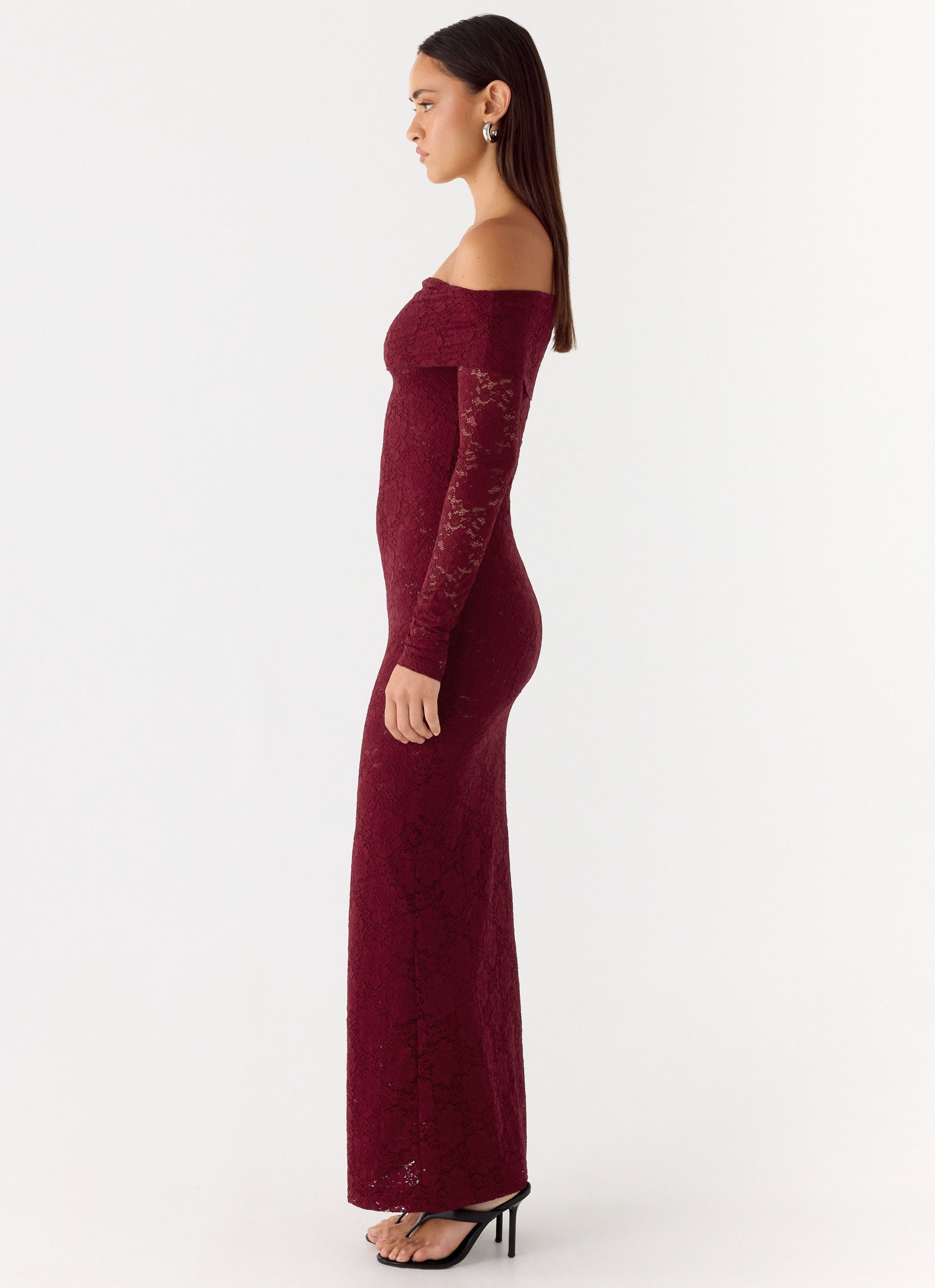 Yours Always Lace Maxi Dress - Merlot Peppermayo Exclusive