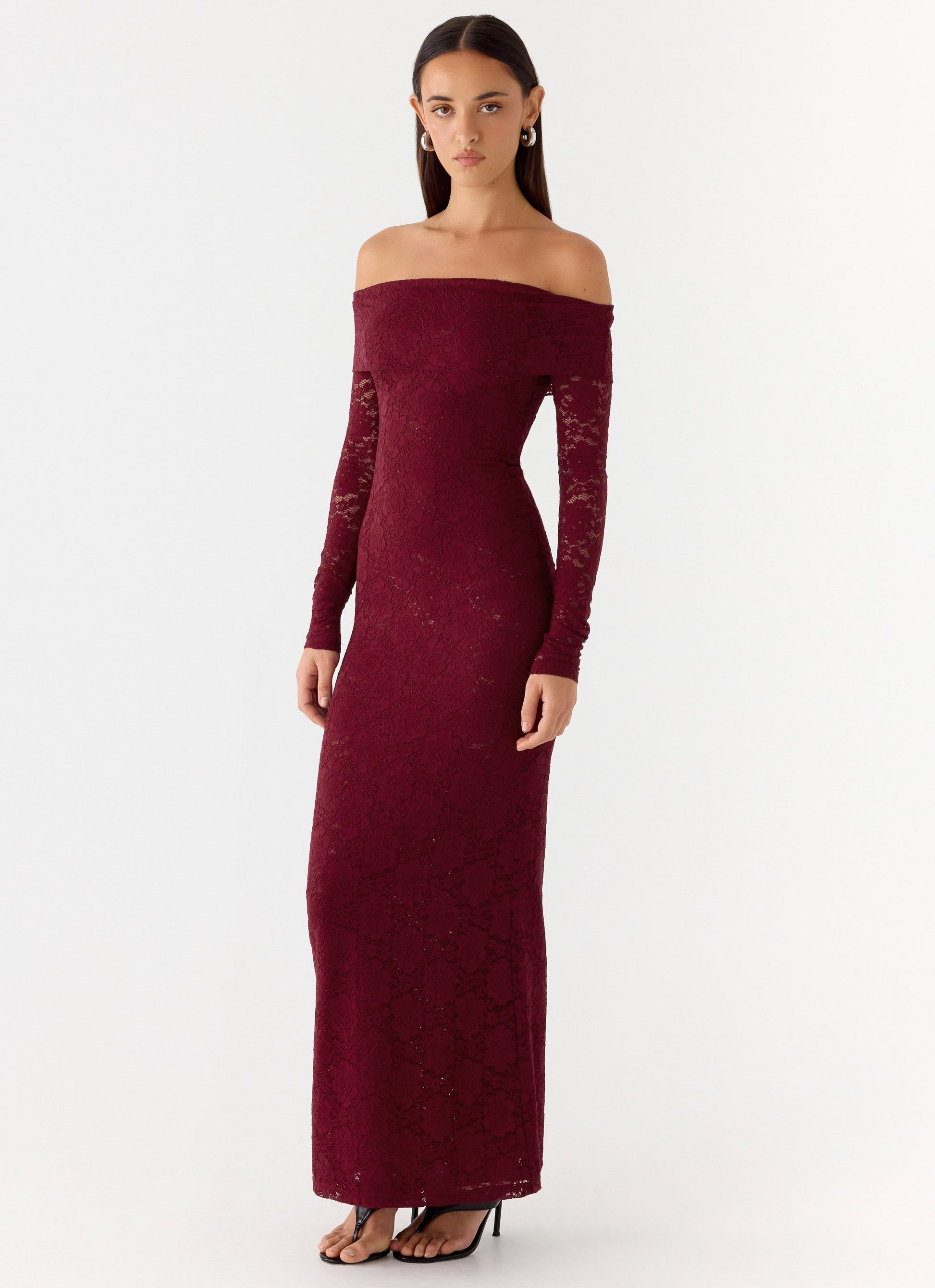 Yours Always Lace Maxi Dress - Merlot Peppermayo Exclusive