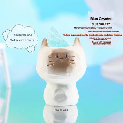 PAL Cat Crystal Blind Box Mini Original Stone Cartoon Figure Cute Office Desktop Car Decor Good Luck Gift for Cat Lovers Toys