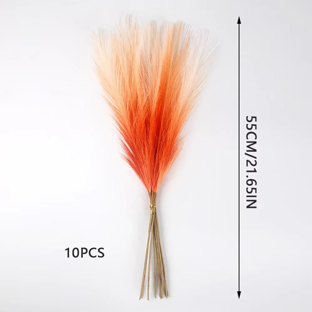 10Pcs Artificial Pampas Grass Decor Flowers Fake Plant Reed Fordiy Floral Table Arrange Flower Wedding Home Christmas Decoration