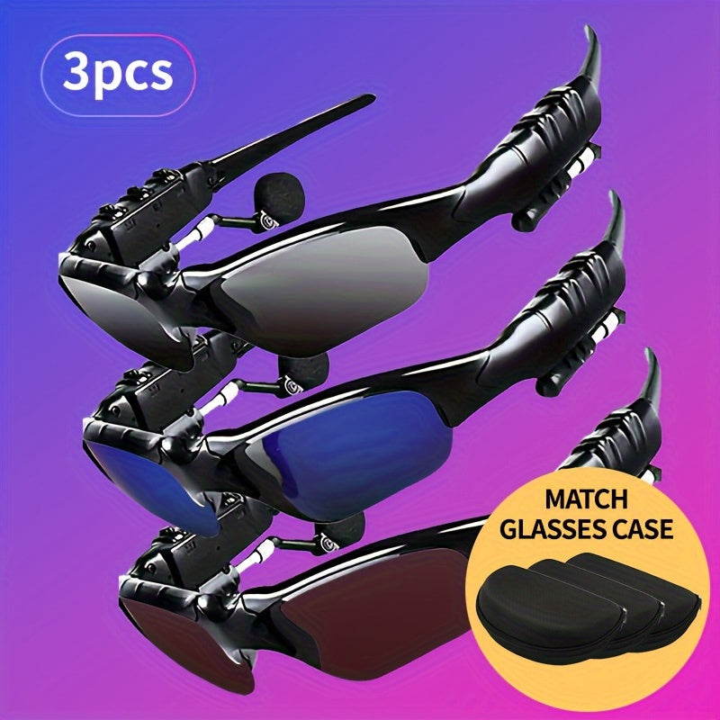 2pcs/3pcs Resistant Sport Glasses With Wireless Headset - Perfect For Cycling, Driving, Fishing, Travel And Outdoor Activities Beauty World Shop