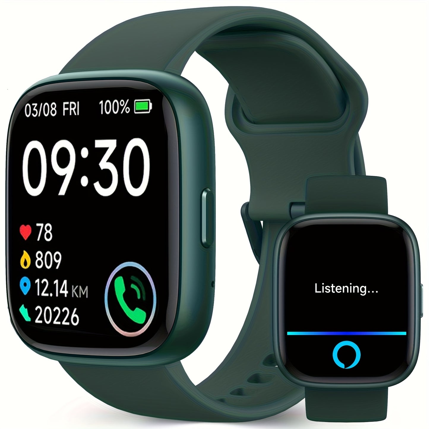 FAWEIO Smart Watch For Men Women Wireless Call, 1.95" Smartwatch With 100+ Sport Modes, Fitness Activity Tracker Pedometer, Built-in Alexa, For iPhone & Android, Perfect Gift For Family And Friends