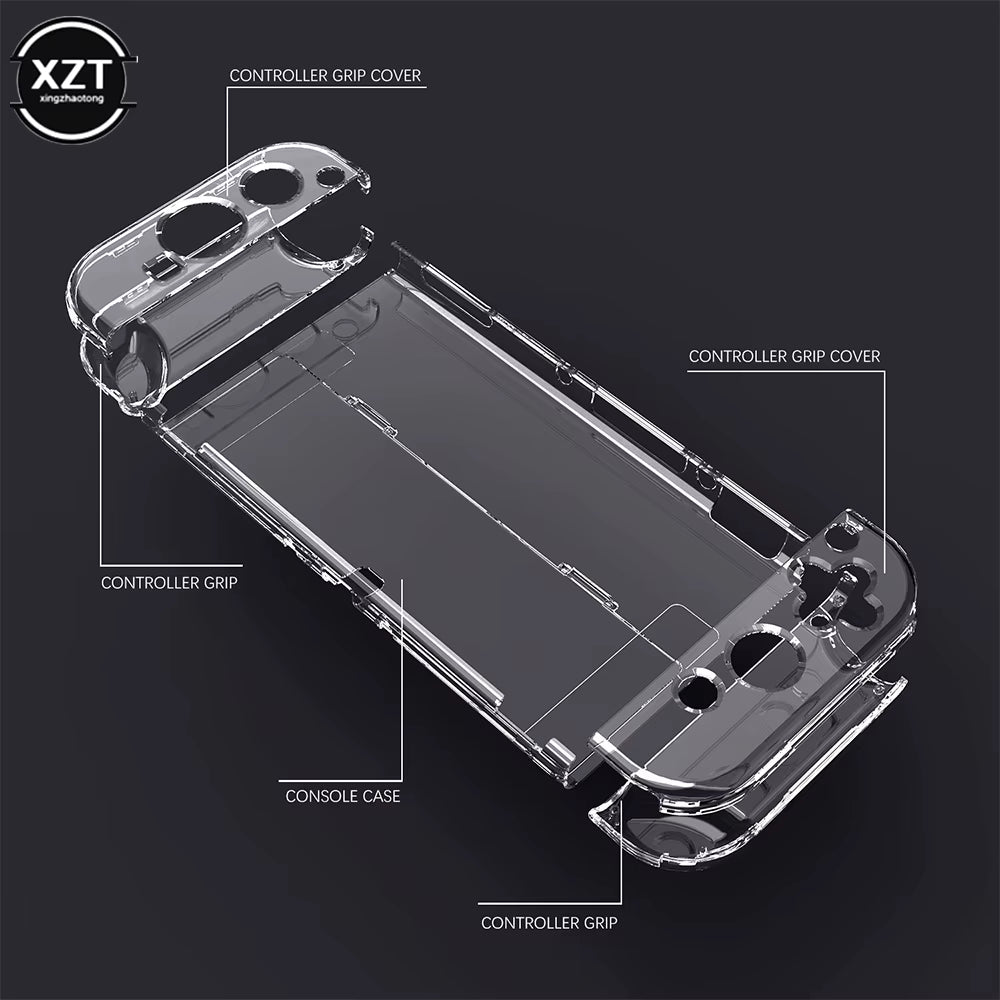 Clear Case Crystal Protect Shell for Nintendo Switch OLED Transparent Hard Case Cover Dockable for Switch OLED Console Accessory