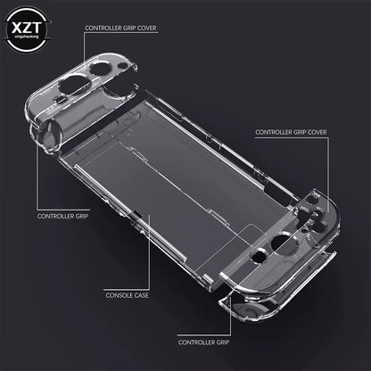 Clear Case Crystal Protect Shell for Nintendo Switch OLED Transparent Hard Case Cover Dockable for Switch OLED Console Accessory