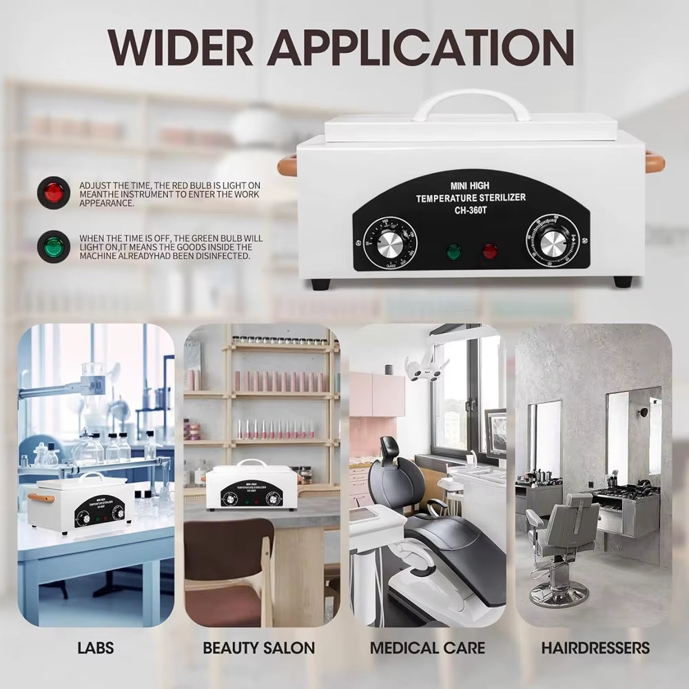 300W Nail Tool High Temperature Cleaning Box 1.5L with Timer Dry Heat Sterilizer for Sundry Beauty Hair Metal Tools with Handle