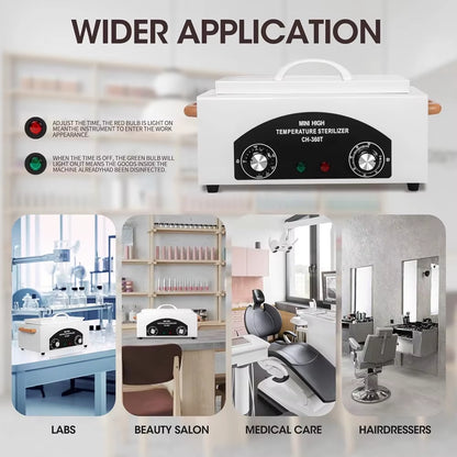 300W Nail Tool High Temperature Cleaning Box 1.5L with Timer Dry Heat Sterilizer for Sundry Beauty Hair Metal Tools with Handle