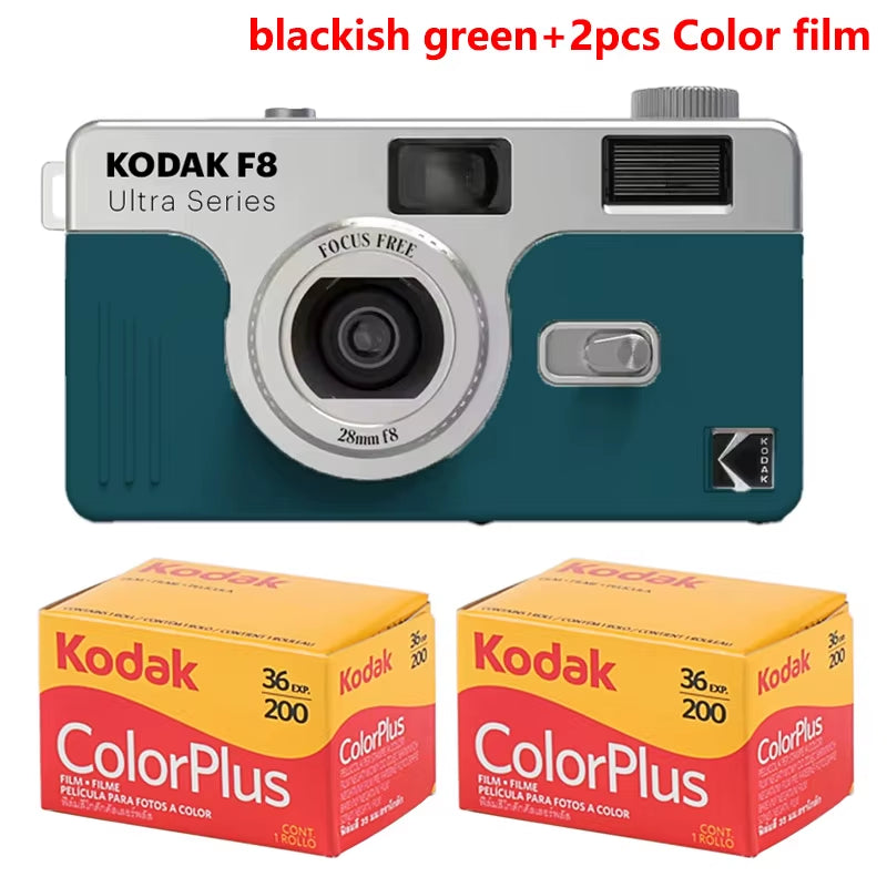 New  Ultra F8 Film Camera 35Mm  Focus Free Reusable Built in Flash Multiple Colors with Package Portable Camera
