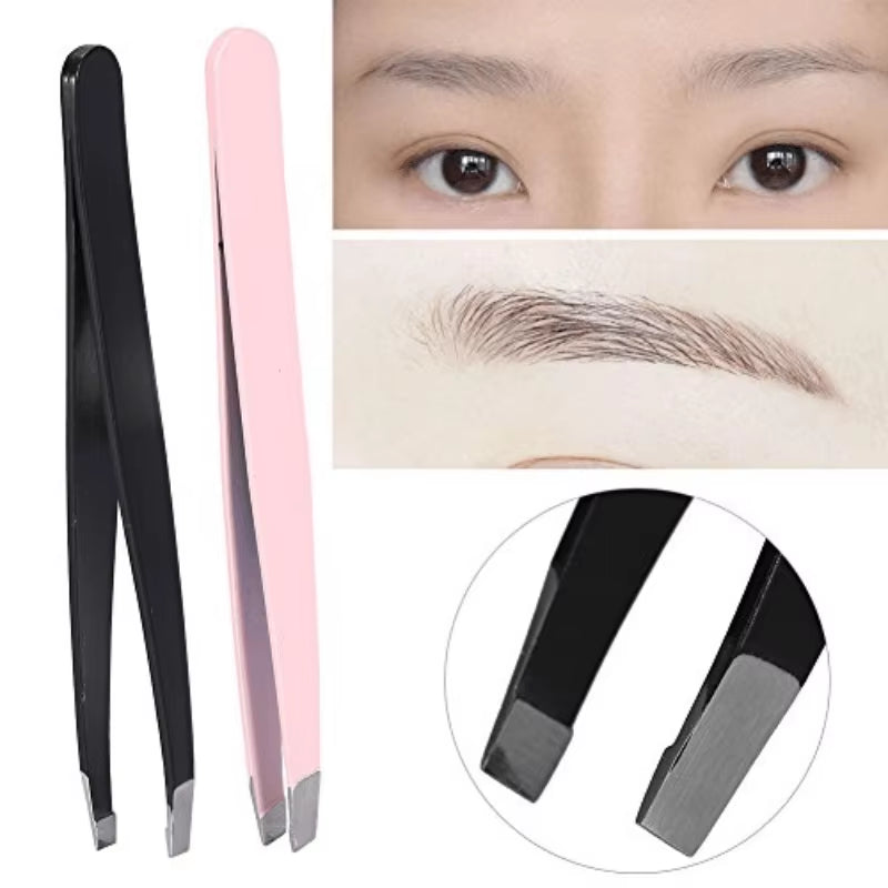 Stainless Steel Eyebrow Tweezers - Precision Hair Removal and Shaping Tool for Women and Men - Durable and Comfortable Grip