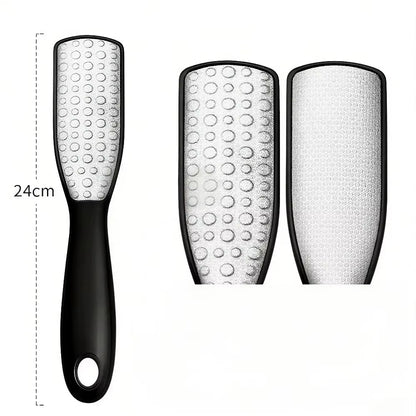 Stainless Steel Dual Sided Foot File Dead Skin Callus Remover Pedicure Scrubber Tool Wet Dry Use Professional Pedicure Tool