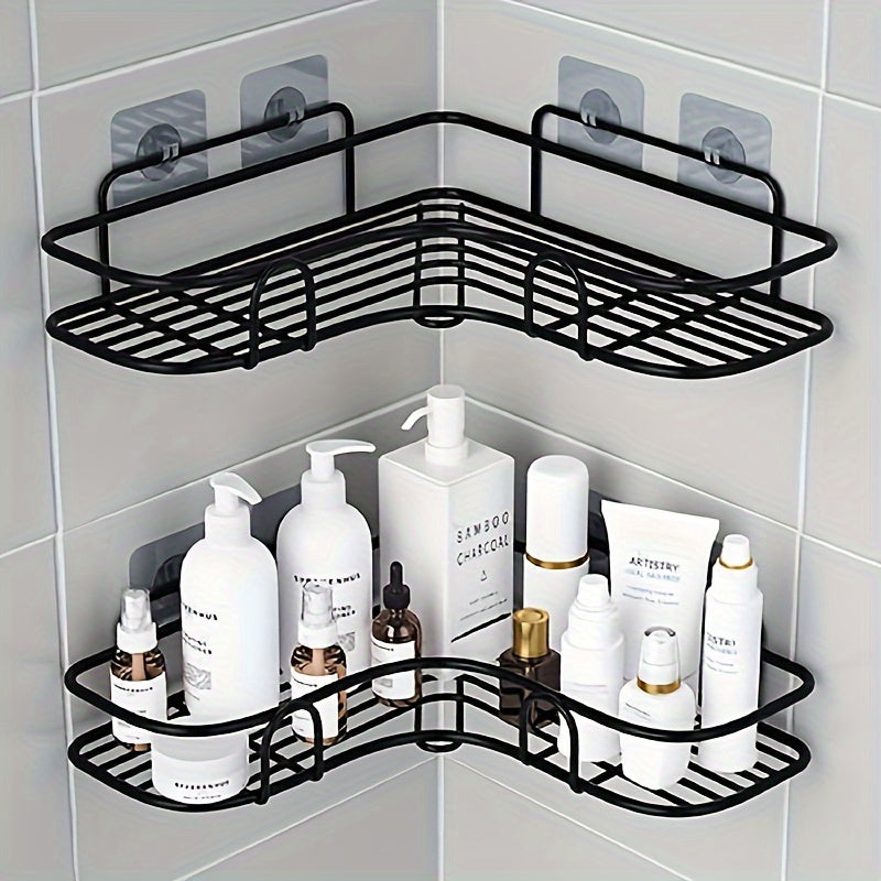 Corner Shower Rack - Rust-Resistant, Wall-Mounted Bathroom Storage Shelf, Ideal for Holding Shampoo, Toner, And Cosmetics. Beauty Fashion