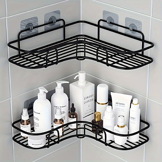 Corner Shower Rack - Rust-Resistant, Wall-Mounted Bathroom Storage Shelf, Ideal for Holding Shampoo, Toner, And Cosmetics. Beauty Fashion