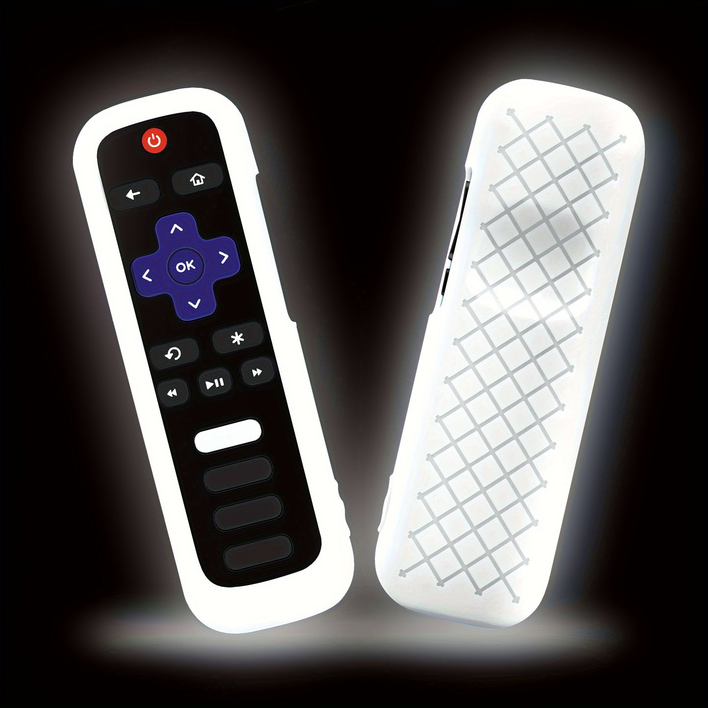 1pc Roku TV Remote Cover, Glow in the Dark Silicone Sleeve Case, Compatible with TCL Hisense Roku TV Steaming Stick 4K 4K+ Voice Remote, Universal Protective Battery Cover, 2022 Model, Uncharged, No Battery Included Beauty Fashion