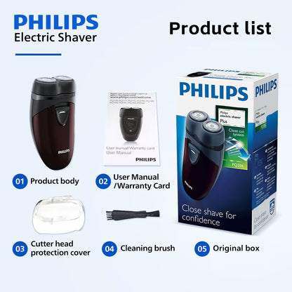 PQ206 Electric Shaver 2*AA Battery Type Economic Mini Men Portable Fast Shaving Razor Double Cutter Head Beard Trimmer