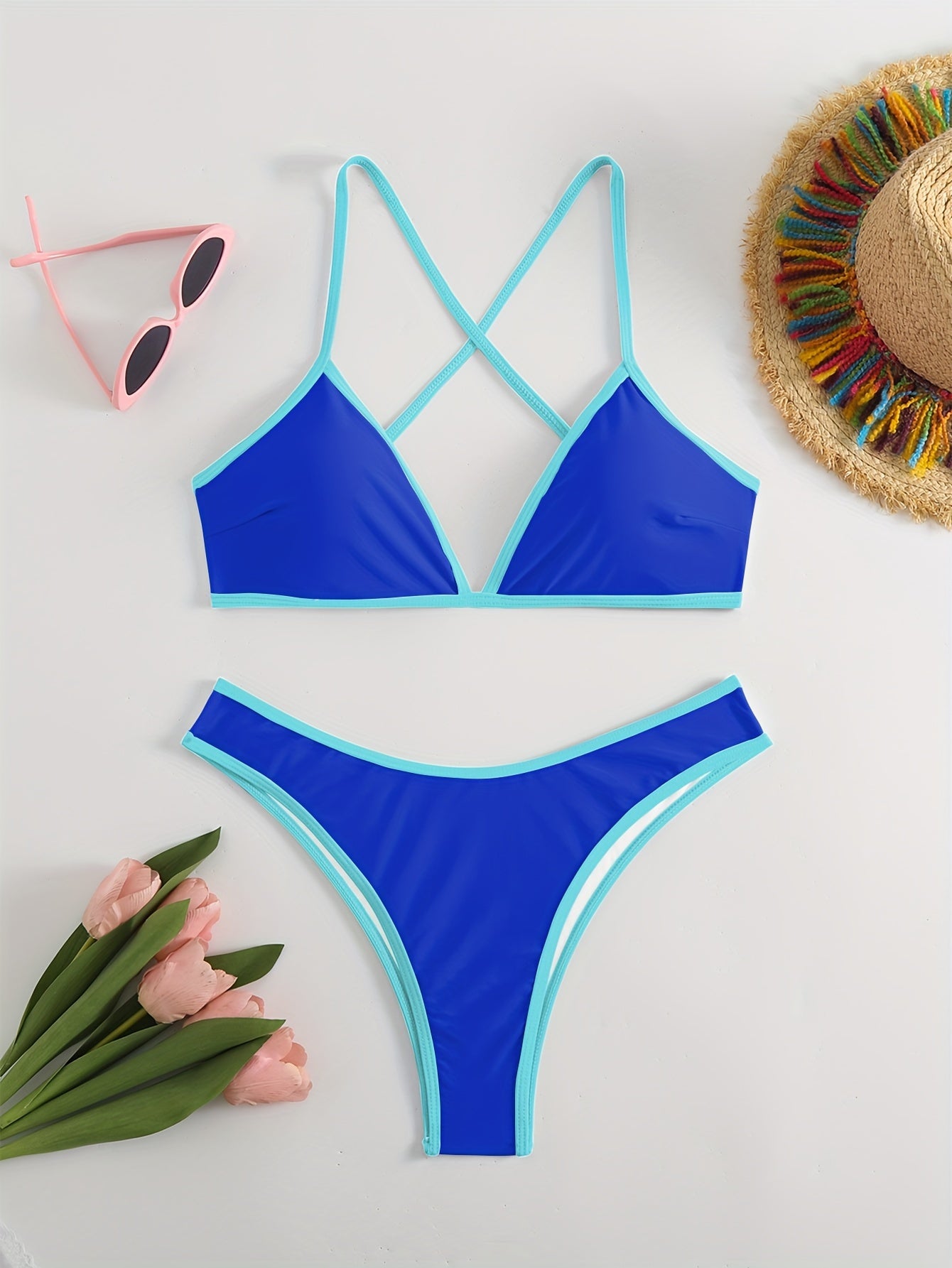 Women fashion swimsuit Sexy bikini Sport style Simple classic beach vacation photo bikini Beauty World Shop